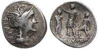 denar 110-109 pne, Rzym, Aw: Ggłowa Romy w hełmi