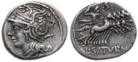 denar 104 pne, Rzym, Aw: głowa Romy w hełmie w l