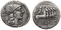 denar 136 pne, Rzym, Aw: głowa Romy w hełmie w p