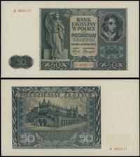 50 złotych 1.08.1941, seria D, numeracja 8855117