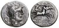 denar 131 pne, Rzym, Aw: głowa Romy w prawo, prz