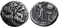 denar 211-208 pne, w Hiszpanii, Aw: głowa Jupite