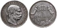 5 koron 1908 KB, Kremnica, moneta czyszczona, He