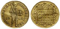 dukat 1749, rzymska cyfra 1 w dacie, złoto 3.53 