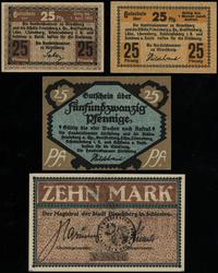 zestaw 4 bońow, 3 x 25 fenigów (1920), różne wer