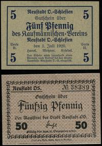 zestaw 2 bonów, 5 fenigów 1.07.1920 oraz 50 feni