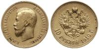 10 rubli 1910 ЭБ, Petersburg, złoto 8.58 g, rzad