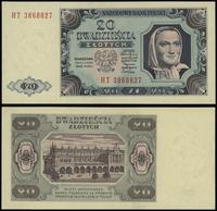 20 złotych 1.07.1948, seria HT 3868827, pięknie 