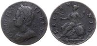 1/2 pensa 1752, brąz, rzadka moneta, KM 579.2, S