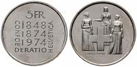 5 franków 1974, Konstytucja, miedzionikiel, pięk