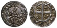 denar 1159-1167, Rees, Aw: Biskup stojący na wpr