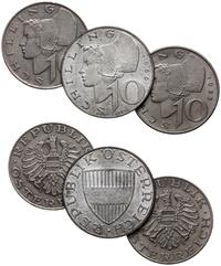zestaw 6 monet o nominałach, 3 x 10 szylingów (r