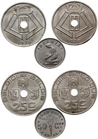 zestaw 3 monet:, 50 centimes 1923, 25 centimes 1
