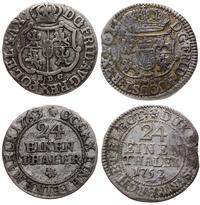 zestaw 2 monet:, 1/24 talara (grosz) 1752 Drezno