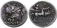 denar 144 pne, Rzym, Aw: Głowa Romy w hełmie w p