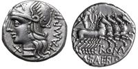 denar 137 pne, Rzym, Aw: Głowa Romy w hełmie, za