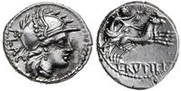 denar 77 pne, Rzym, Aw: głowa Romy w hełmie w pr