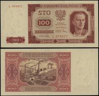 100 złotych 1.07.1948, seria L, numeracja 670077