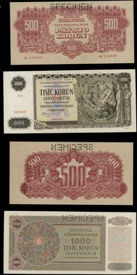 Czechosłowacja, zestaw: 1.000 koron 25.11.1940 i 500 koron 1944