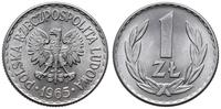 1 złoty 1965, Warszawa, aluminium, pięknie zacho