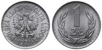 1 złoty 1971, Warszawa, aluminium, pięknie zacho