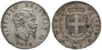 5 lirów 1874, Mediolan, srebro '900', Pagani 498