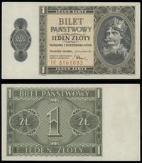 1 złoty 1.10.1938, seria IK, numeracja 8161093, 