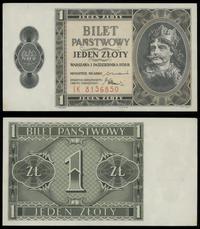 1 złoty 1.10.1938, seria IK, numeracja 8156850, 