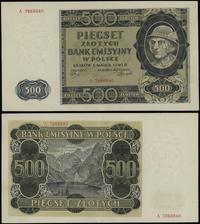 500 złotych 1.03.1940, seria A, numeracja 786884