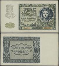 5 złotych 1.08.1941, seria AE, numeracja 2574650