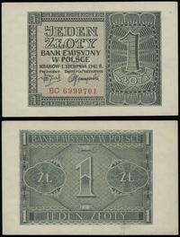 1 złoty 1.08.1941, seria BC, numeracja 6999701, 