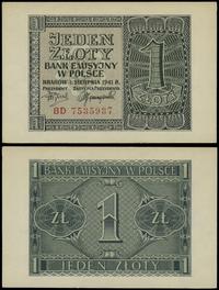 1 złoty 1.08.1941, seria BD, numeracja 7535937, 