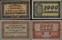 Ukraina, lot 2 banknotów 1.000 i 2.000 griwien, 1918