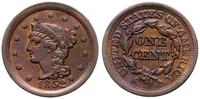1 cent 1852, Filadelfia, typ Braided Hair, ładni