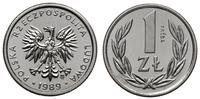 1 złoty  1989, Warszawa, PRÓBA, NIKIEL, nikiel, 