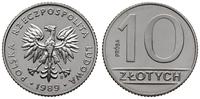 10 złotych 1989, Warszawa, PRÓBA, NIKIEL, nikiel