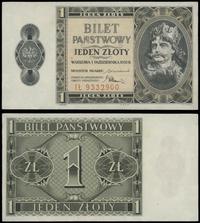 1 złoty 1.10.1938, seria IŁ, numeracja 9332900, 