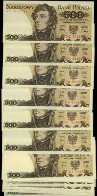 zestaw: 19 x 500 złotych 1.06.1982, różne serie 