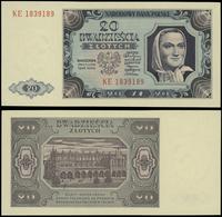 20 złotych 1.07.1948, seria KE, numeracja 183918