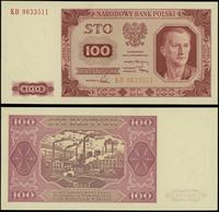 100 złotych 1.07.1948, seria KB, numeracja 96335