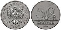 50 złotych 1990, Warszawa, PRÓBA NIKIEL, wypukły