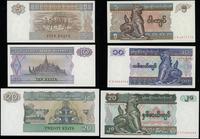 Birma, zestaw 6 banknotów o nominałach: