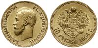 10 rubli 1904 AP, Petersburg, złoto 8.59 g, mini