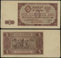 5 złotych 1.07.1948, seria AB, numeracja 4190650