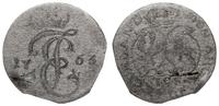 grosz 1763, Mitawa, na awersie monogram księcia,