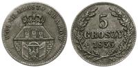 5 groszy 1835, Wiedeń, zielona patyna, Bitkin 3,