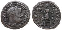 follis 305-306, Ticinum, Aw: Głowa cesarza w wie