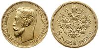 5 rubli 1902 АР, Petersburg, złoto 4.29 g, Fr. 1