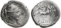 denar 46 pne, Rzym, Aw: Głowa Wiktorii w prawo, 