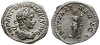 denar 218-222, Rzym, Aw: Głowa cesarza wieńcu la